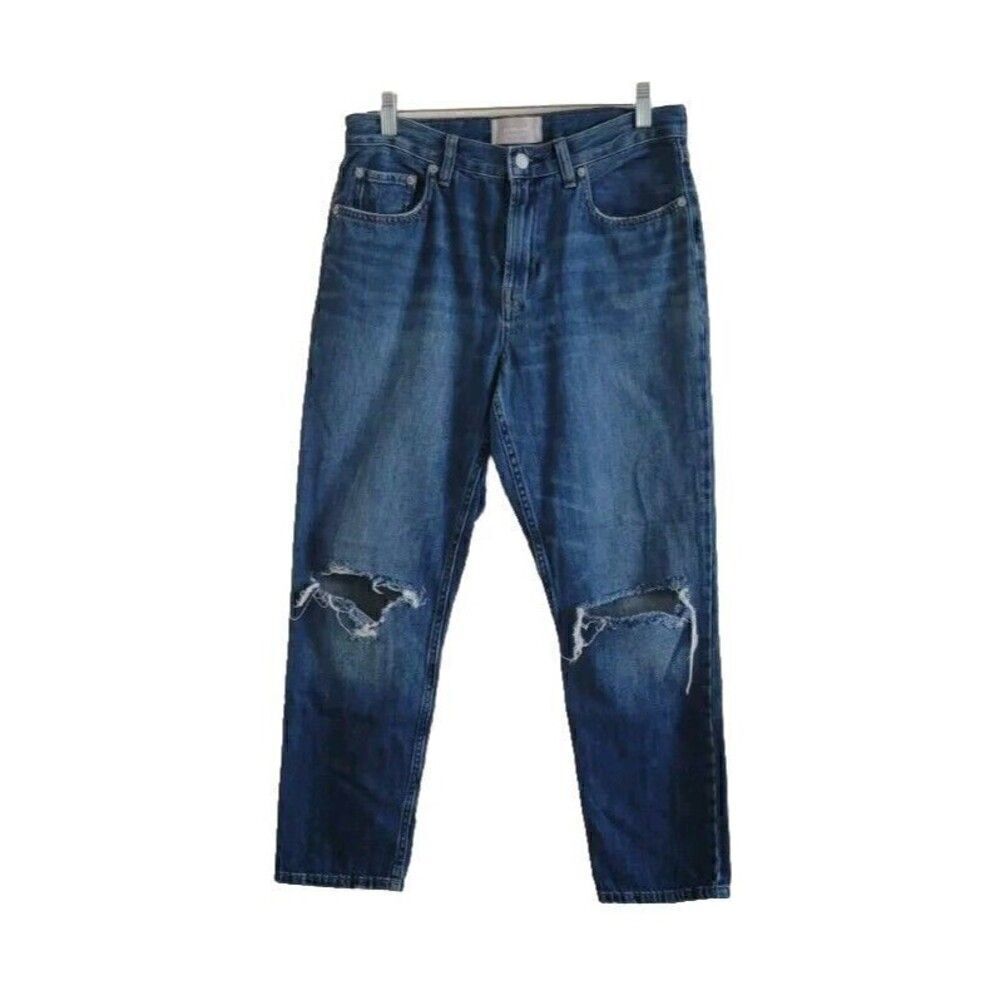 Everlane The Summer Jeans High Rise Cropped Distressed Medium Wash Size 29
